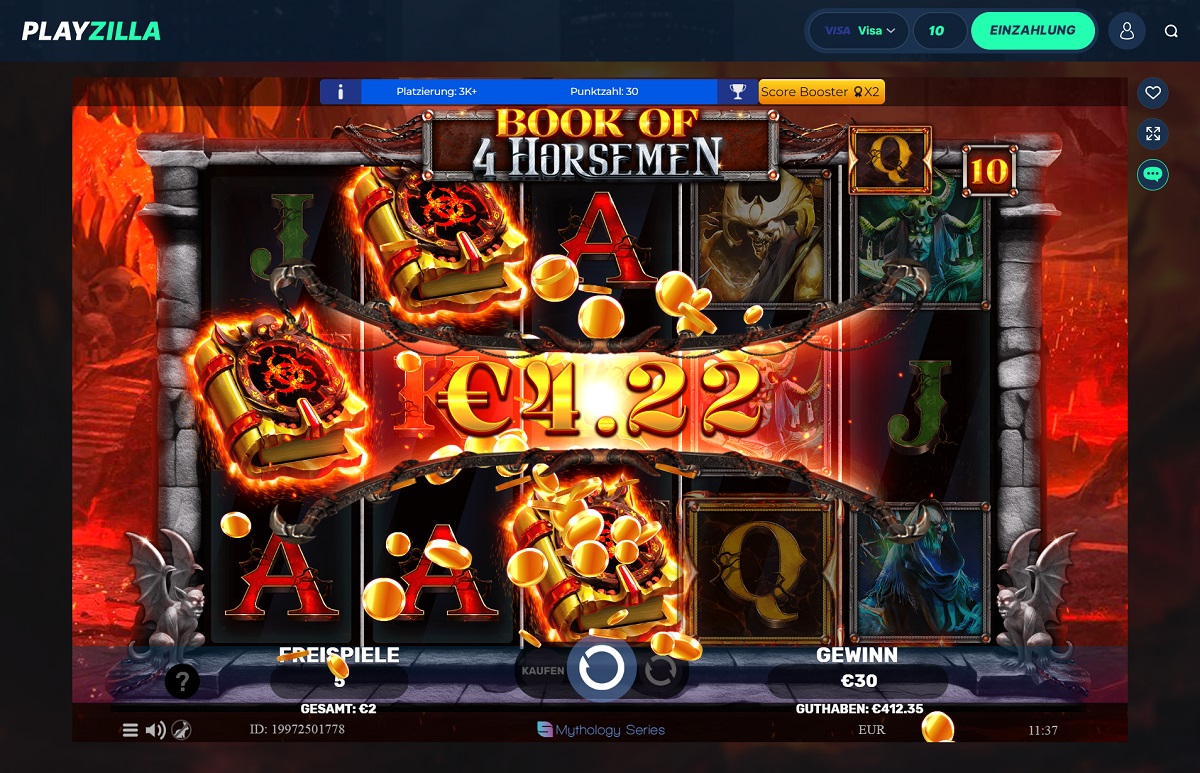 Playzilla Casino - Book of Horsemen